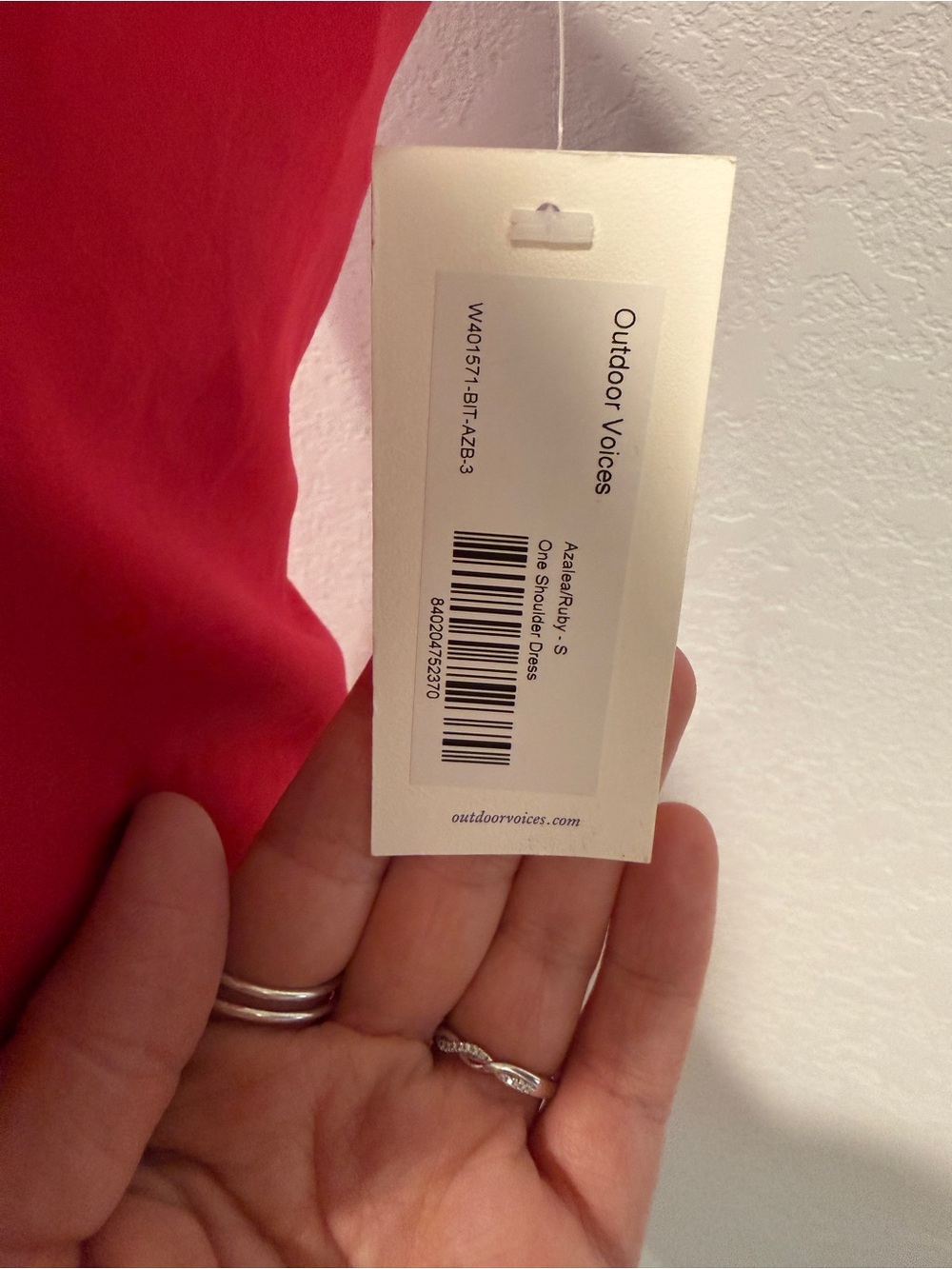 NWT Outdoor Voices One Shoulder Exercise Dress Pink Small Built-In Shelf Bra - Picture 9 of 11